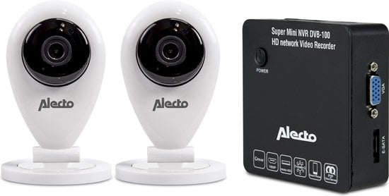 Alecto DVB-100 SET Set Super Mini Network Video Recorder (NVR) en 2 wifi camera's