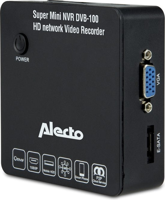 Alecto DVB-100 SET Set Super Mini Network Video Recorder (NVR) en 2 wifi camera's