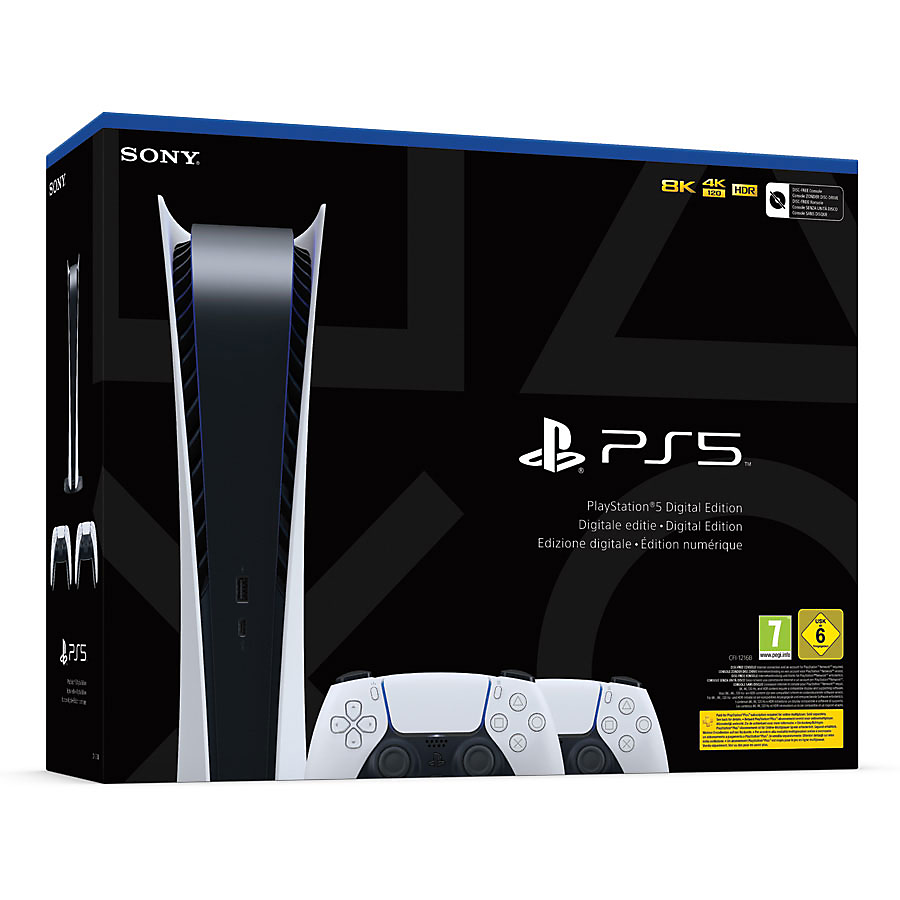 PlayStation 5 - Digital Edition - Slim - 2 DualSense Draadloze Controllers Bundel